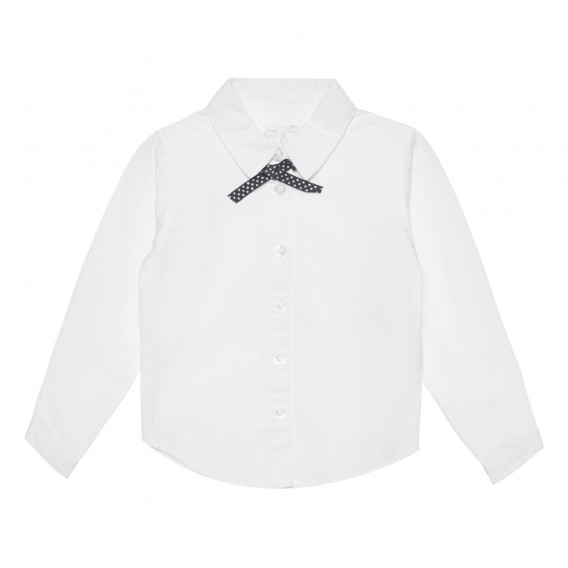 Риза с дълъг ръкав и панделка, бяла Cool club 305419 
