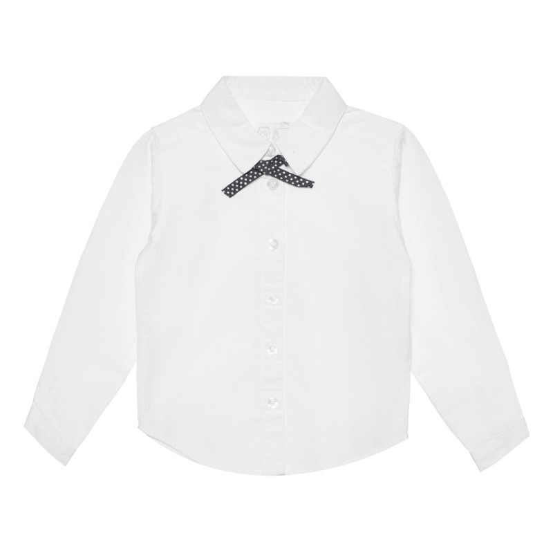 Риза с дълъг ръкав и панделка, бяла  305419