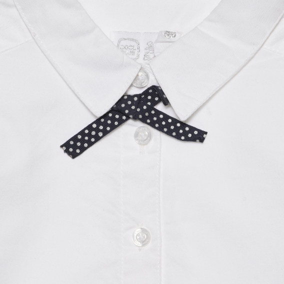 Риза с дълъг ръкав и панделка, бяла Cool club 305422 2