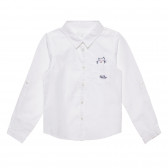 Риза с дълъг ръкав и апликация на коте, бяла Cool club 305479 5
