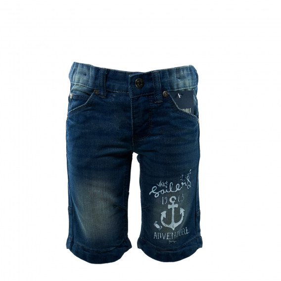 Къс панталон от деним с щампа за момче BLUE SEVEN 30565 