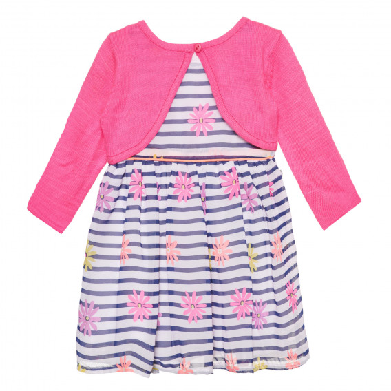Комплект от рокля с флорален принт и розово болеро Cool club 305659 