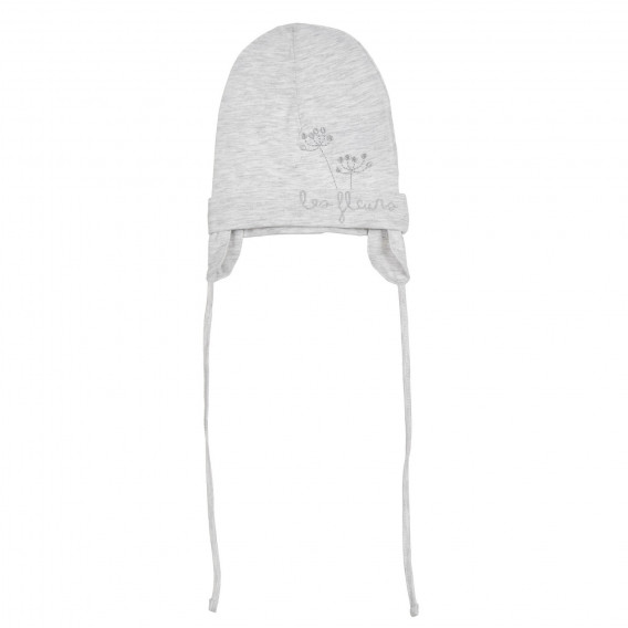 Комплект памучни шапки в сиво и бяло с флорален принт Cool club 305731 2