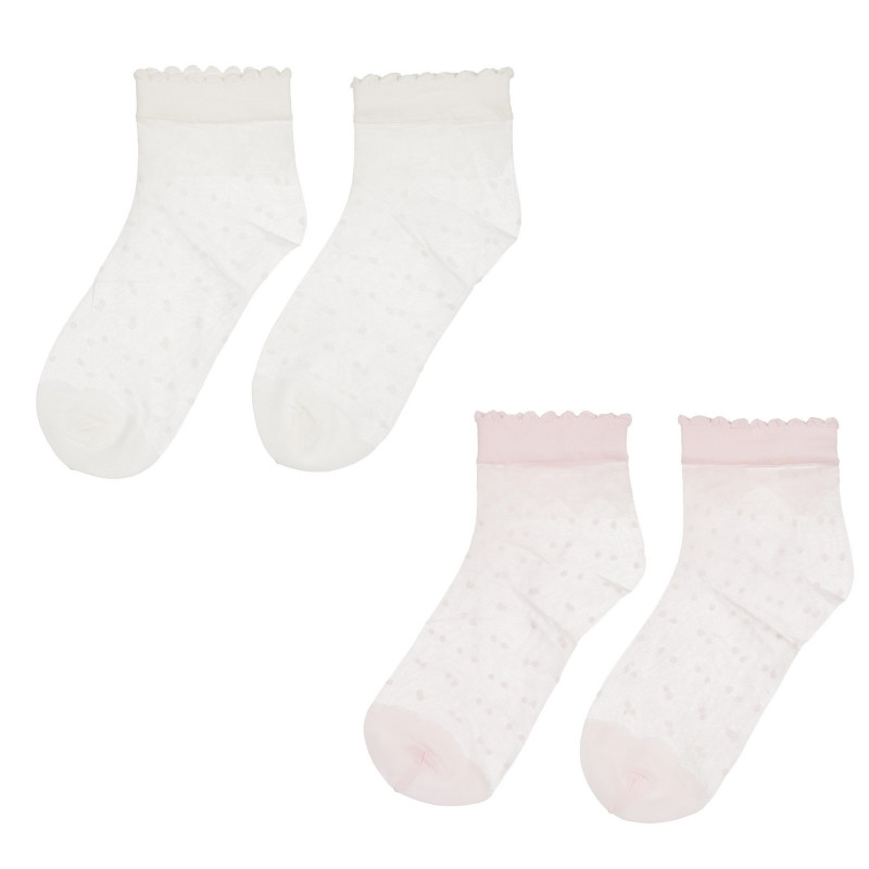 Комплект от два чифта чорапи в розово и бяло  305738