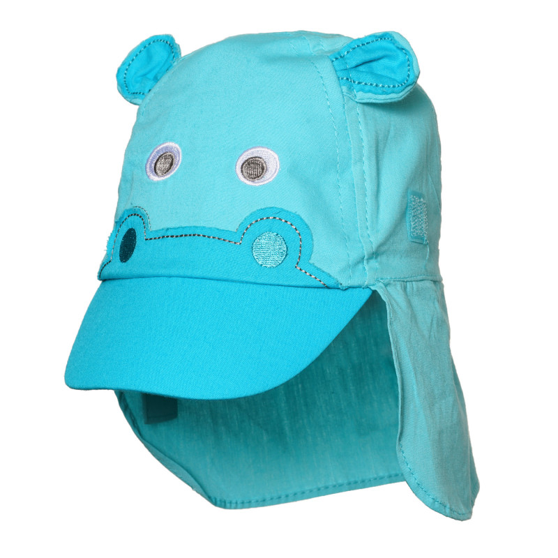 Памучна шапка с апликация за момче, синя  305741