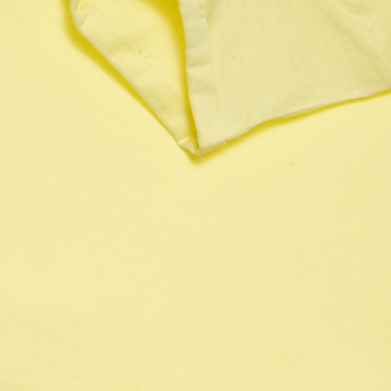 Тениска с щампа на коте и брокатен акцент, жълта Cool club 306541 7