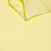 Тениска с щампа на коте и брокатен акцент, жълта Cool club 306641 3