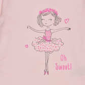 Блуза с дълъг ръкав и щампа за бебе, розова Cool club 306893 6
