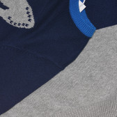 Пуловер с апликация на вълк, син Cool club 306935 8