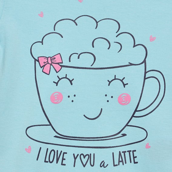 Тениска I love you a Latte, светлосиня Cool club 306958 5