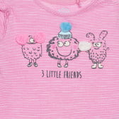 Блуза с щампа little friends, розова Cool club 307029 2