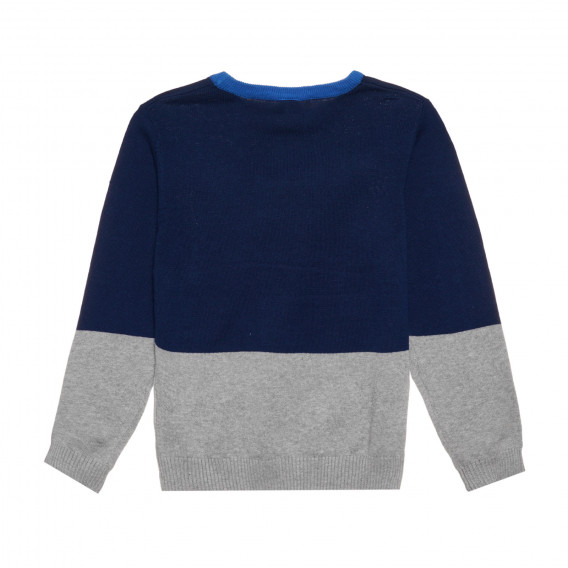 Пуловер с апликация на вълк, син Cool club 307034 3