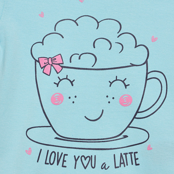 Тениска I love you a Latte, светлосиня Cool club 307053 2