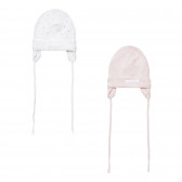 Комплект от два броя памучни шапки, розова и бяла Cool club 307510 