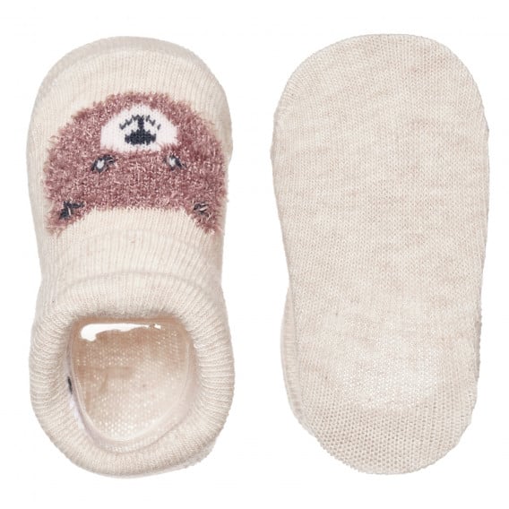 Чорапи с апликация на мече за бебе, бежови Cool club 307550 4