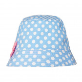 Памучна шапка с фигурален принт и розова панделка , синя Cool club 307582 4