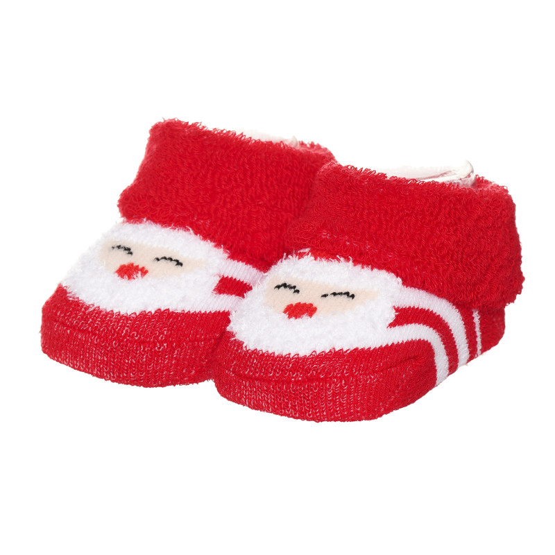 Коледни чорапи за новородено, червени  307656