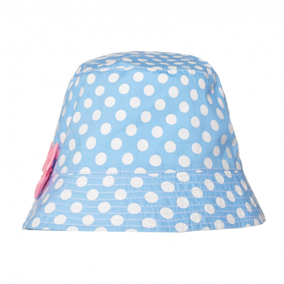 Памучна шапка с фигурален принт и розова панделка , синя Cool club 307682 
