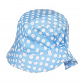 Памучна шапка с фигурален принт и розова панделка , синя Cool club 307683 3