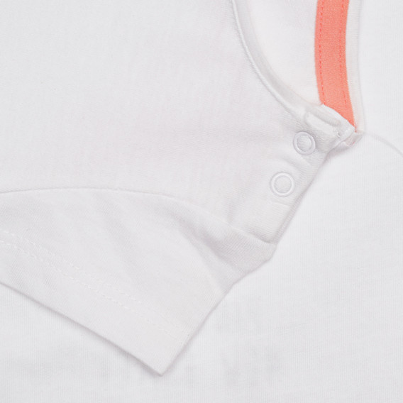 Тениска с щампа на фламинго за бебе, бяла Cool club 307771 3