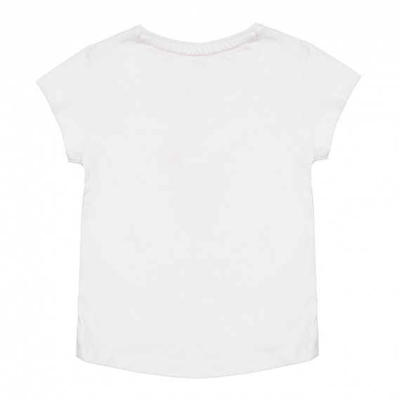 Тениска с щампа на фламинго за бебе, бяла Cool club 307772 4