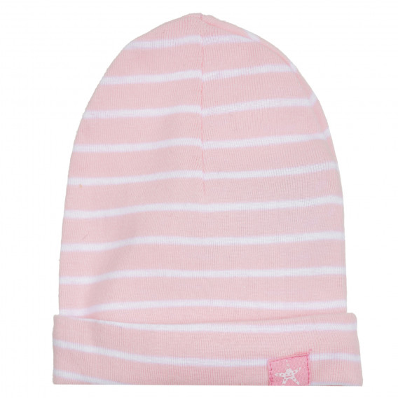 Памучна шапка с розово и бяло райе Cool club 307812 