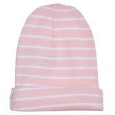 Памучна шапка с розово и бяло райе Cool club 307814 3