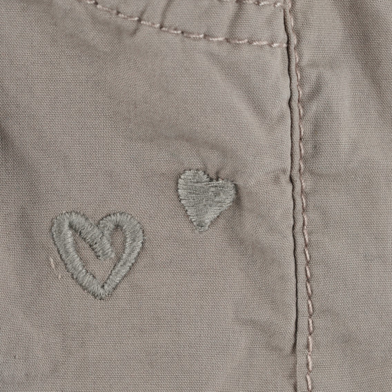 Памучен панталон с апликация на сърце за бебе, сив Cool club 308598 2