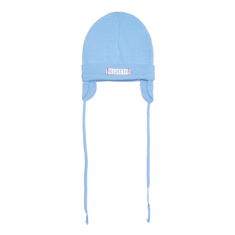 Памучна шапка с връзки за бебе, синя  308640