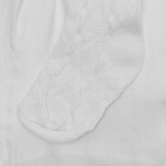 Чорапогащник с декоративна плетка за бебе, бял Cool club 308765 3