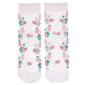 Чорапи с флорален принт, бели Cool club 309057 3