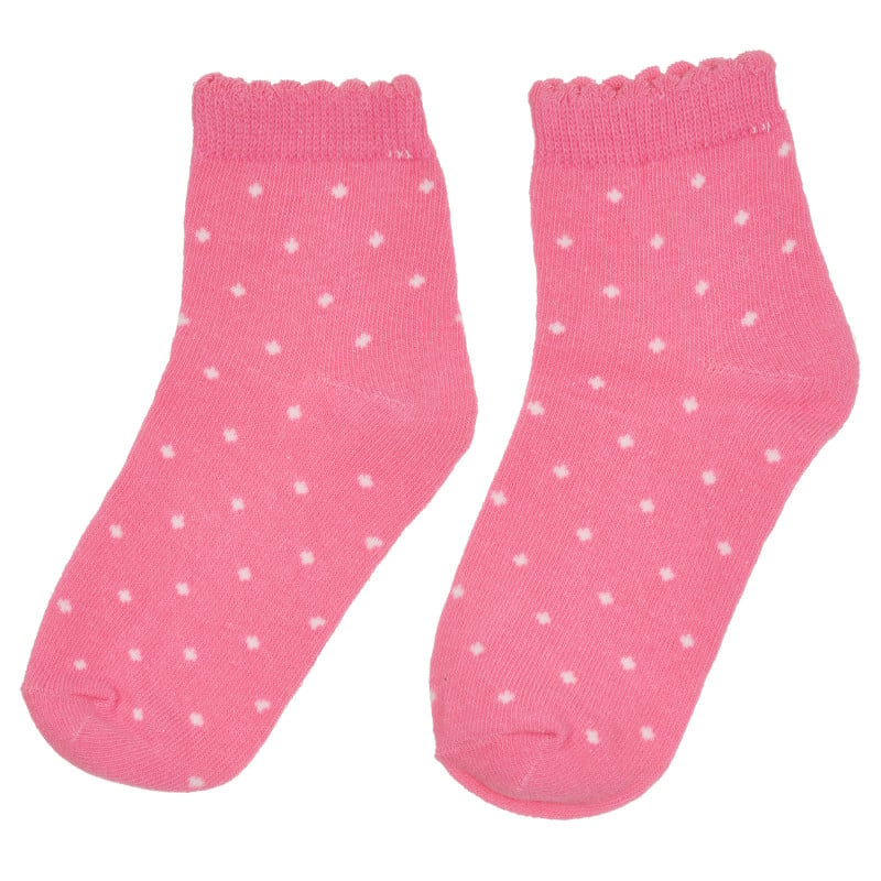 Чорапи с принт на точки, розови  309070