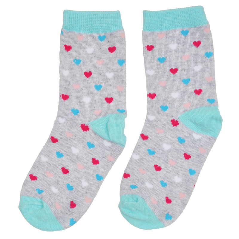 Чорапи с принт на цветни сърца  309082