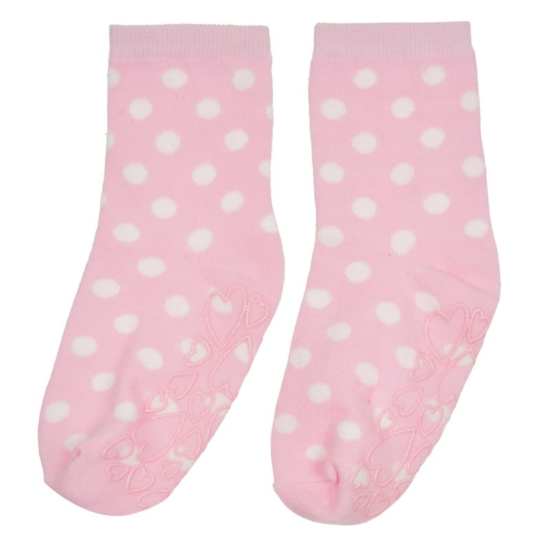 Чорапи с принт на точки, розови  309094
