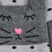 Чорапи с апликация на коте, сиви Cool club 309111 4