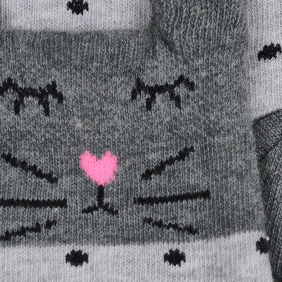 Чорапи с апликация на коте, сиви Cool club 309112 2