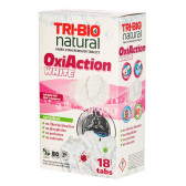 Натурални таблетки за премахване на петна за бяло пране, Oxi-Action, sensitive - 18 бр. Tri-Bio 310050 2
