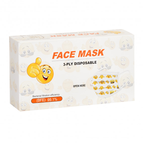 Детска предпазна маска за еднократна употреба Емоджи, кутия 20 бр. TFP 310079 