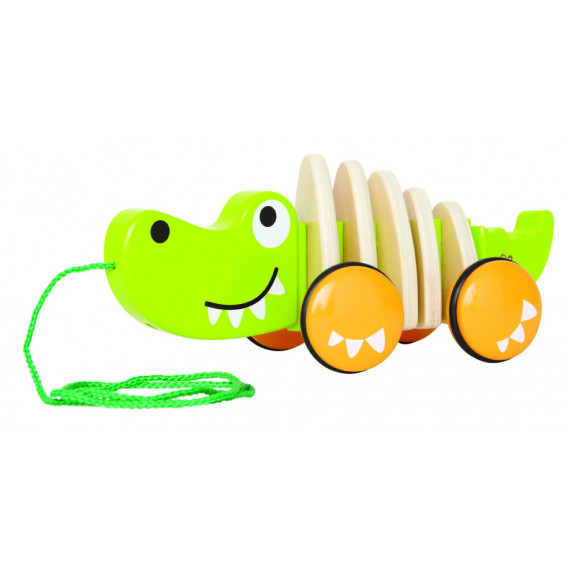 Дървена играчка за дърпане - Крокодил HAPE 310292 2
