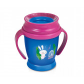 Полипропиленова чаша с дръжки, 250 мл, Rabbit, 12+ месеца, синя Lovi 310587 