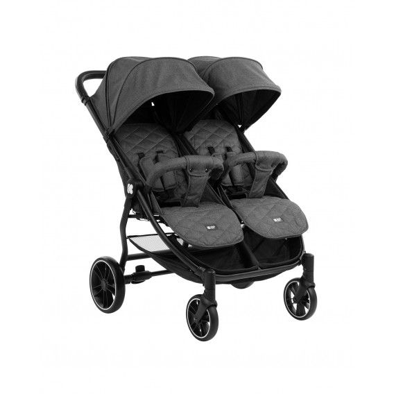 Бебешка количка за близнаци Happy 2 2020 Dark Grey Kikkaboo 310602 
