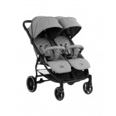 Бебешка количка за близнаци Happy 2 2020 Light Grey Kikkaboo 310610 