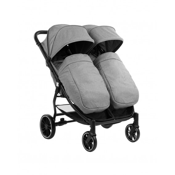 Бебешка количка за близнаци Happy 2 2020 Light Grey Kikkaboo 310611 3