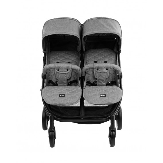 Бебешка количка за близнаци Happy 2 2020 Light Grey Kikkaboo 310612 4