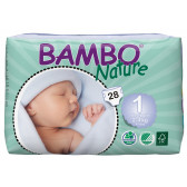 Еко пелени, Newborn, размер 1, 28 бр. Bambo Nature 31146 
