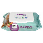 Бебешки мокри кърпички без аромат, 80 бр. Bambo Nature 31158 