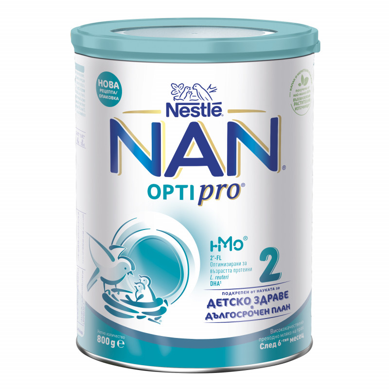 Преходно мляко за кърмачета NAN Optipro 2, 6+ месеца, кутия 800 гр.  311737
