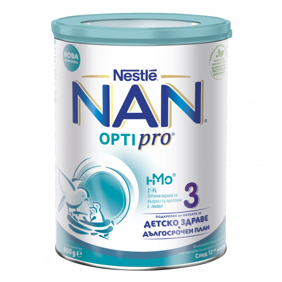 Обогатена млечна напитка NAN 3, 1+ години, кутия 800 гр. Nestle 311778 