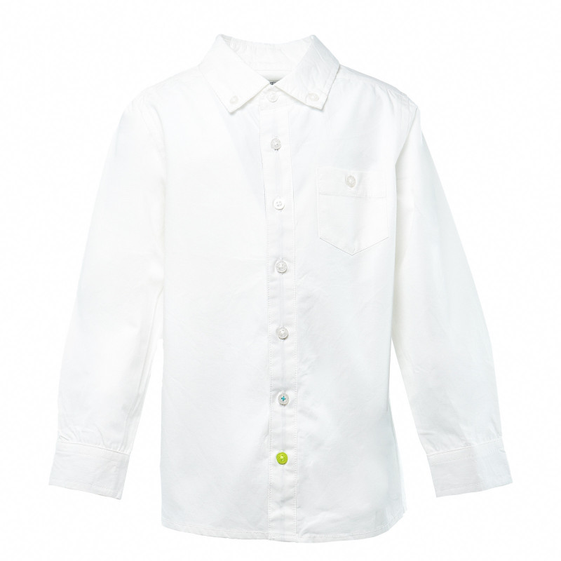 Памучна риза с дълъг ръкав за момче, бяла  31211