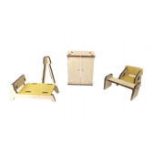 Комплект мебели за дървена къща за кукли за спалня Mamatoyz 312522 3